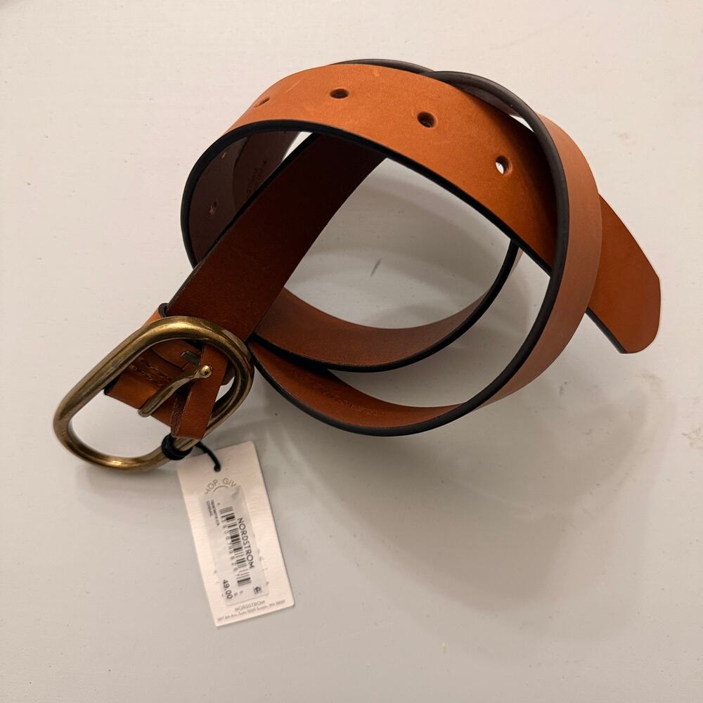 Treasure and Bond Oval Buckle Leather Belt